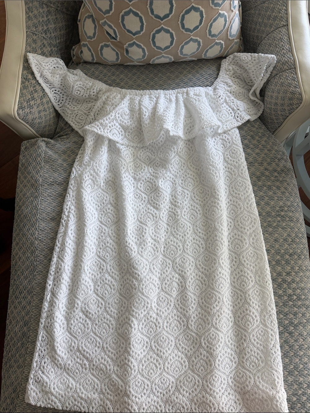 Lilly Pulitzer White Strapless Lace Off-Shoulder Dress